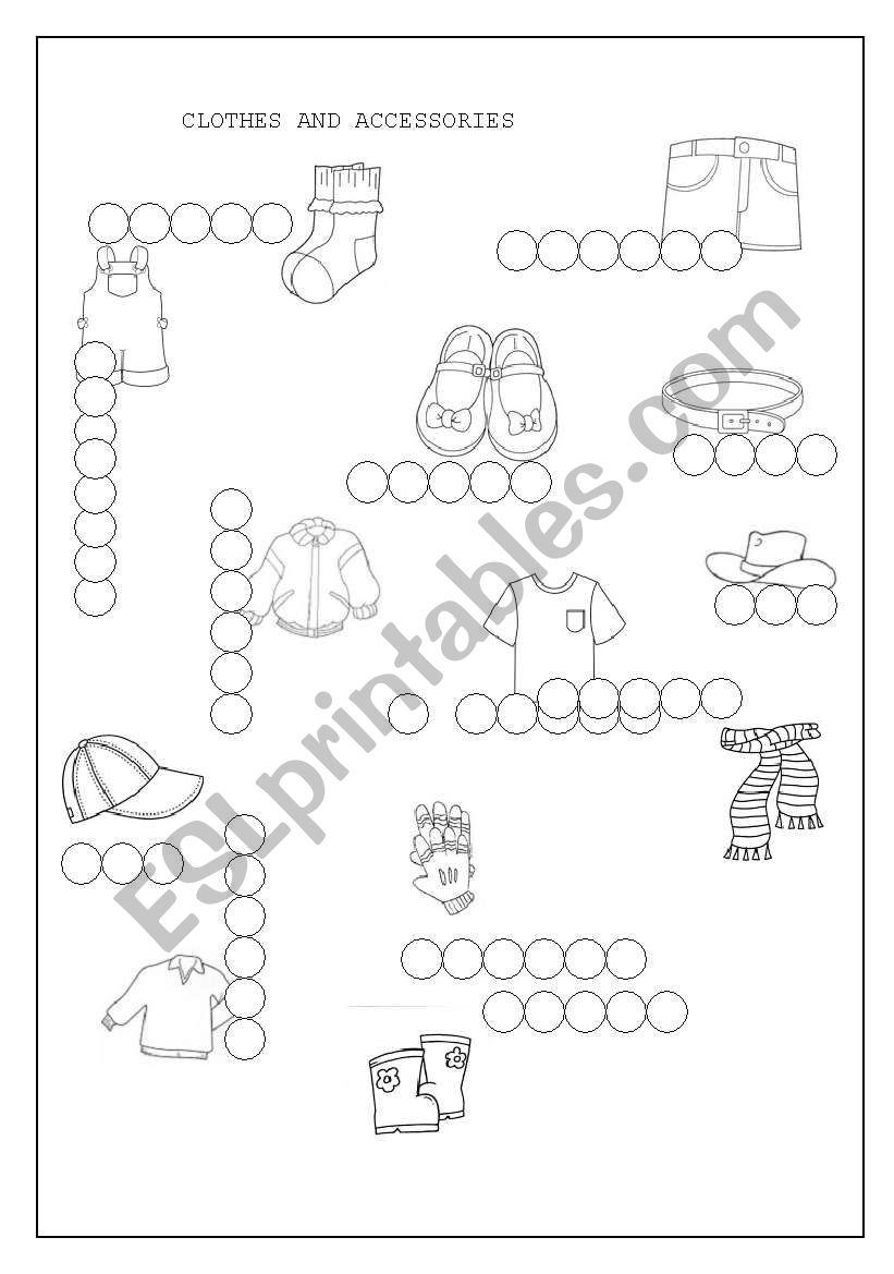 COTHES AND ACCESSORIES worksheet