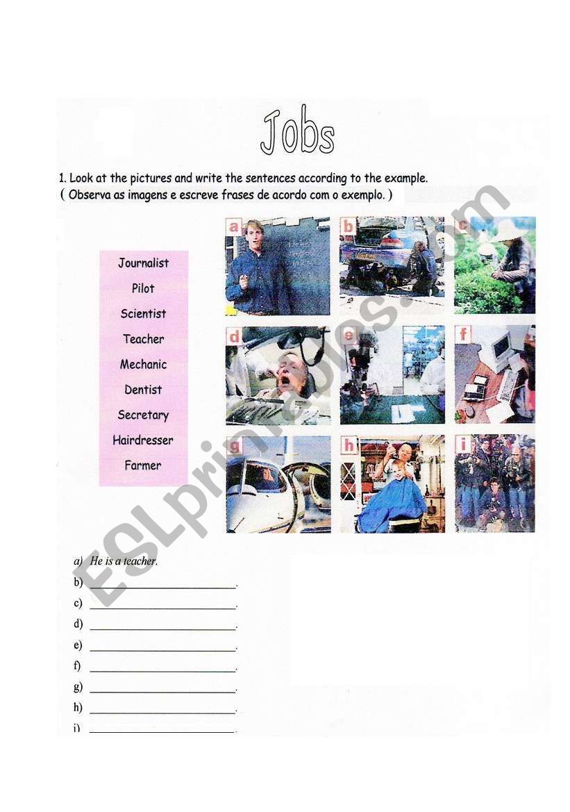 Jobs worksheet