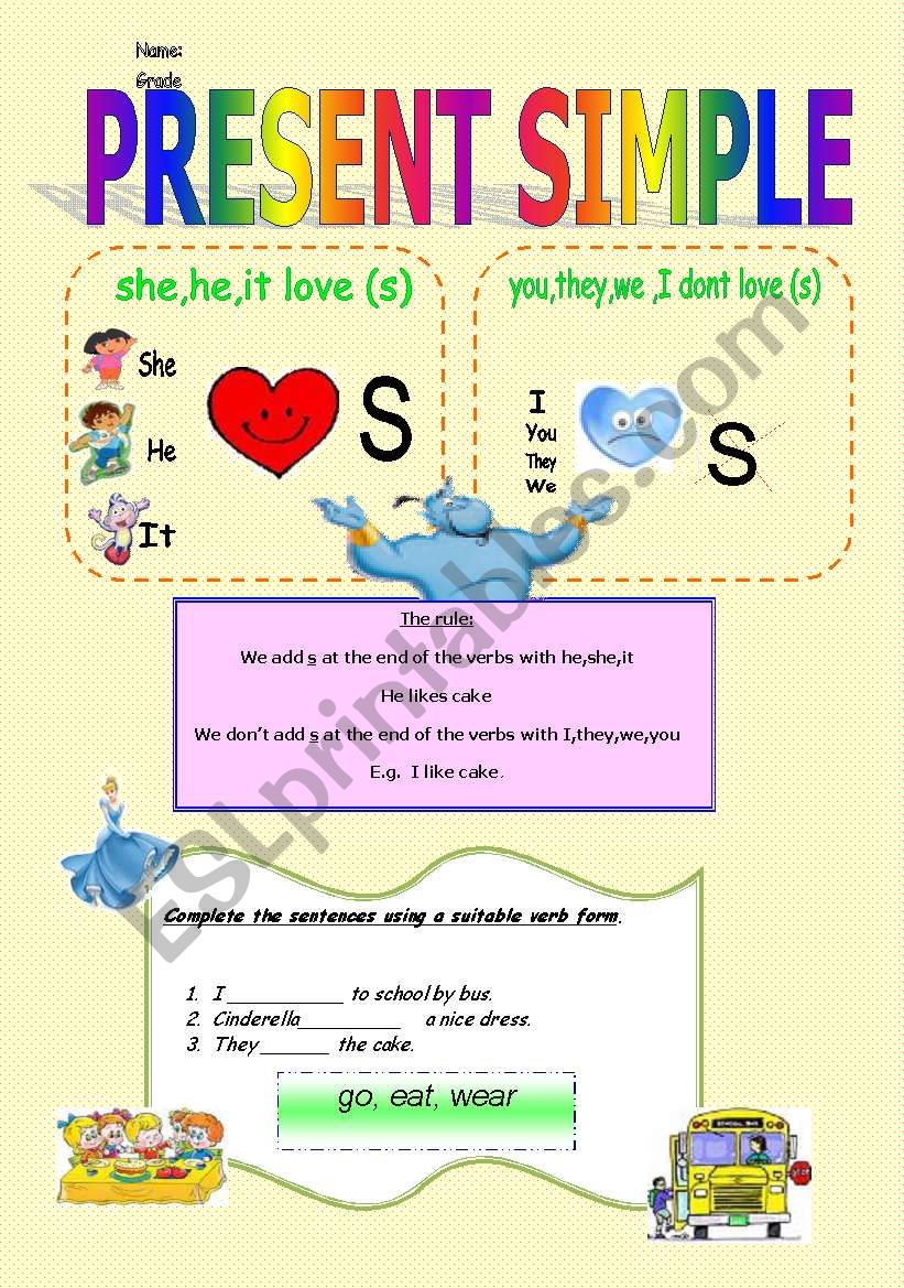 Pressnt Simple worksheet