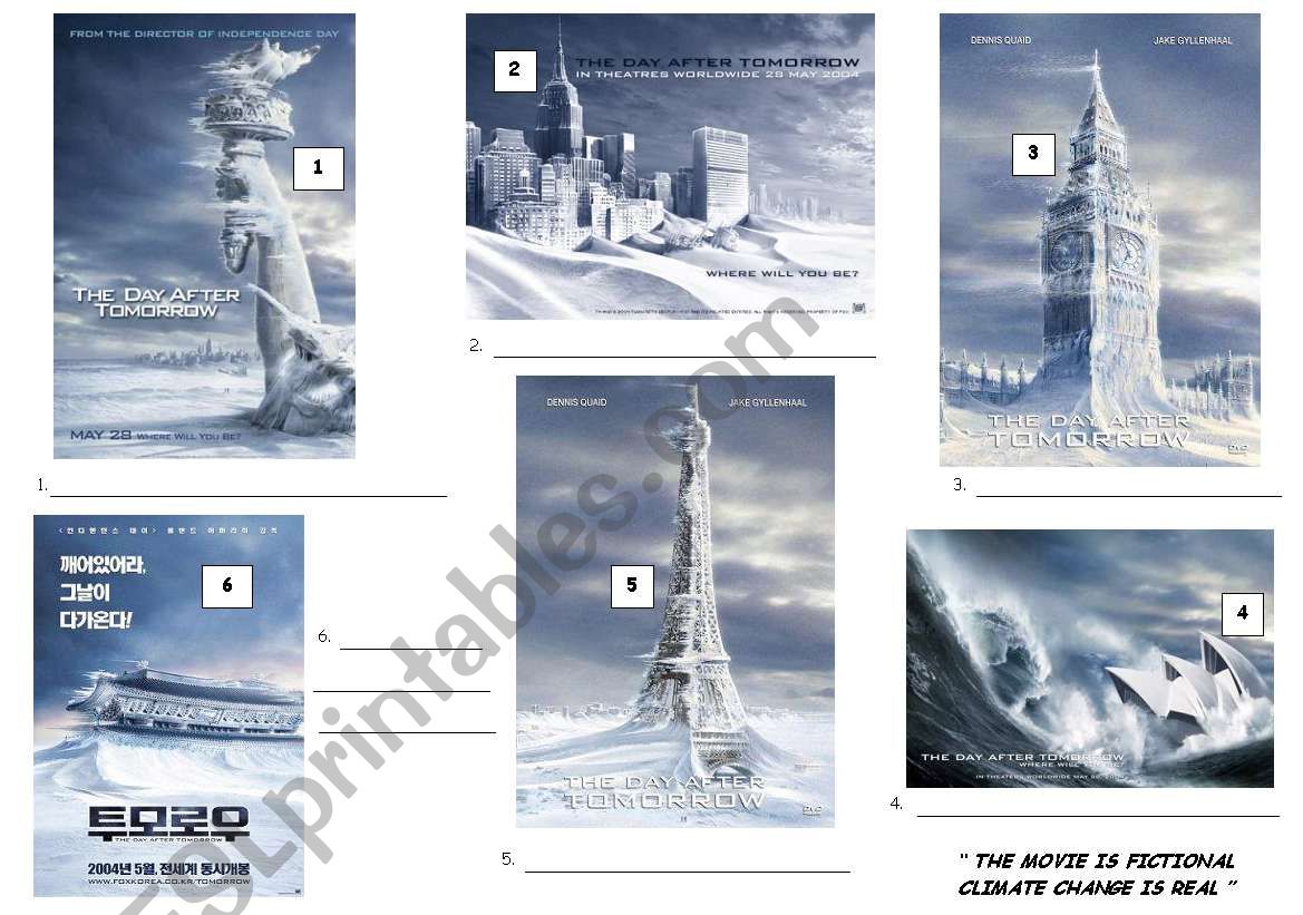 THE DAY AFTER TOMORROW- different posters