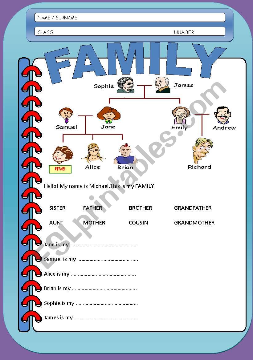 FAMILY WORKSHEET worksheet