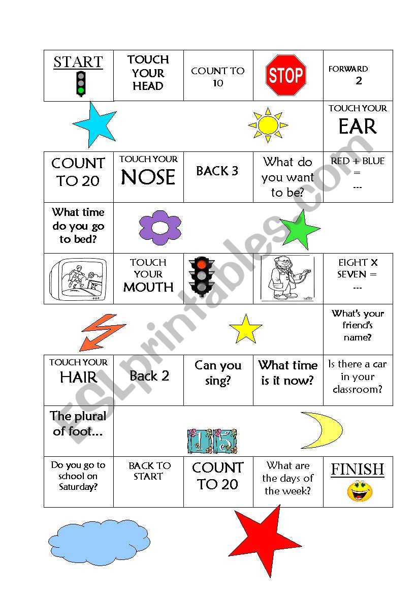 board game worksheet