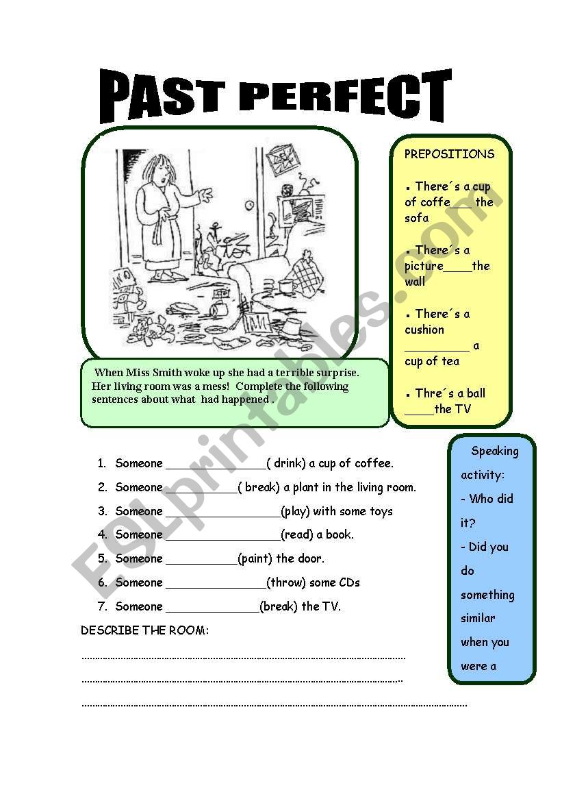 What had happened?_Past perfect +prepositions+speaking activity