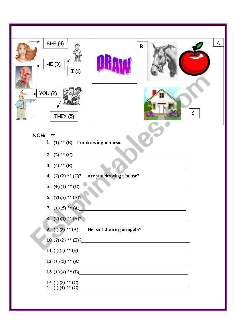 PRESENT CONTINUOUS PRACTICE worksheet