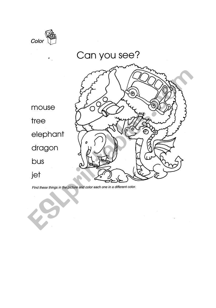 Can you see? worksheet
