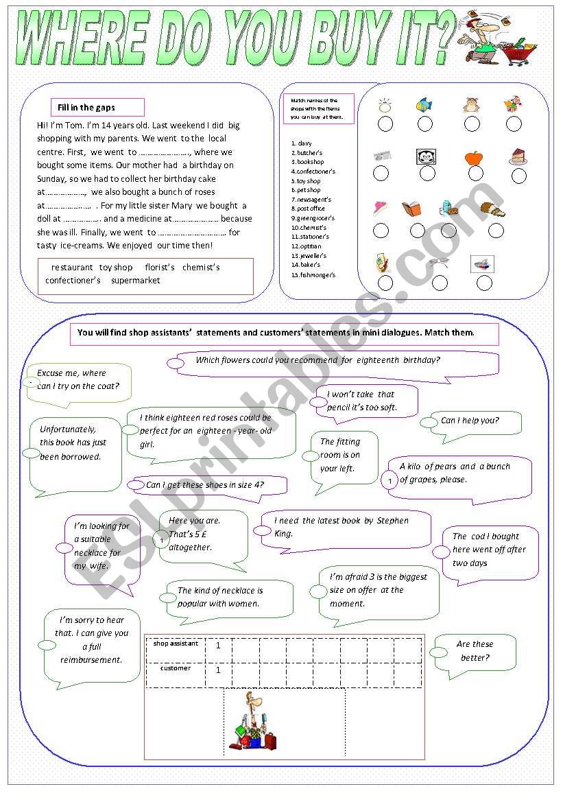 where do you buy it? worksheet