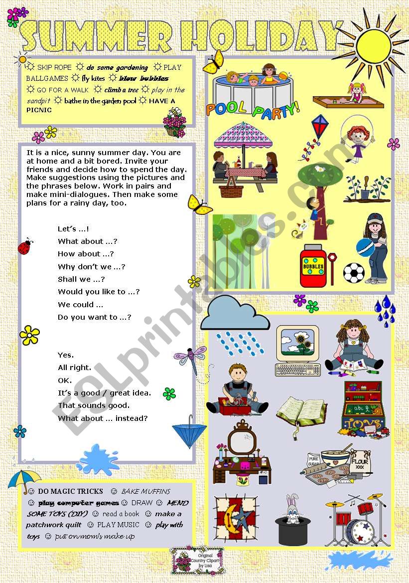 SUMMER HOLIDAY worksheet