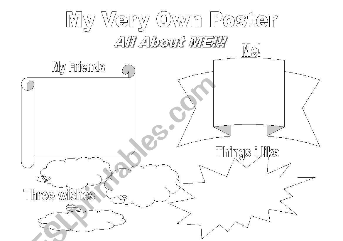 all about me poster  worksheet