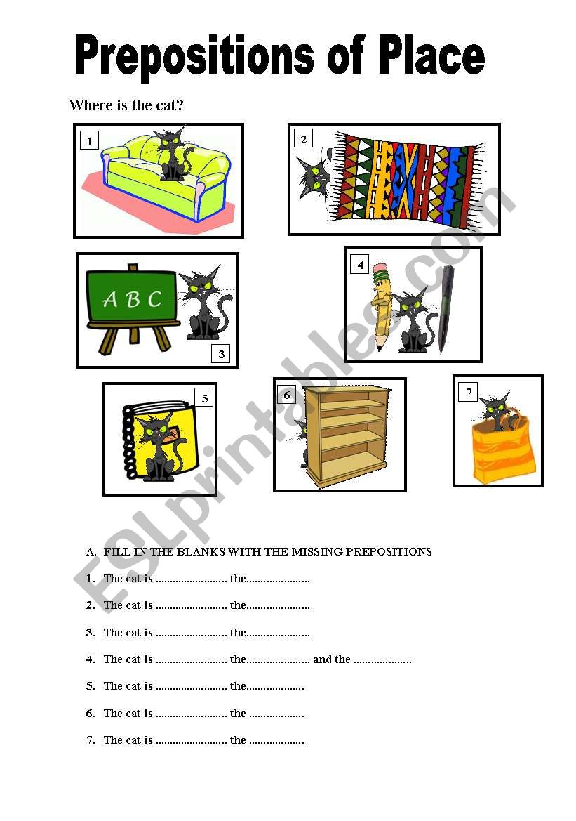 Prepositions worksheet