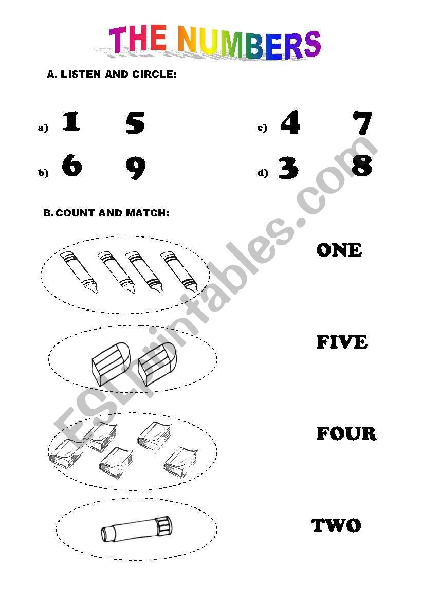 numbers worksheet