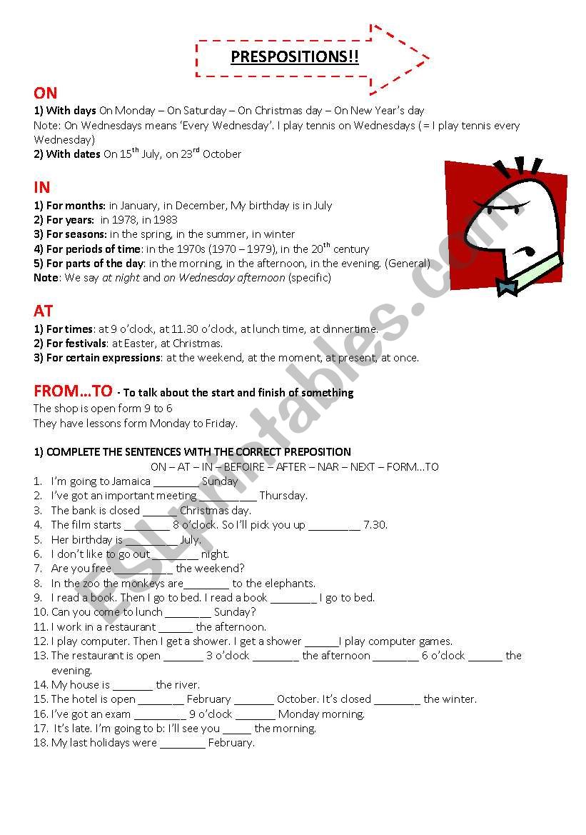 Prepositions! Quick revision! 