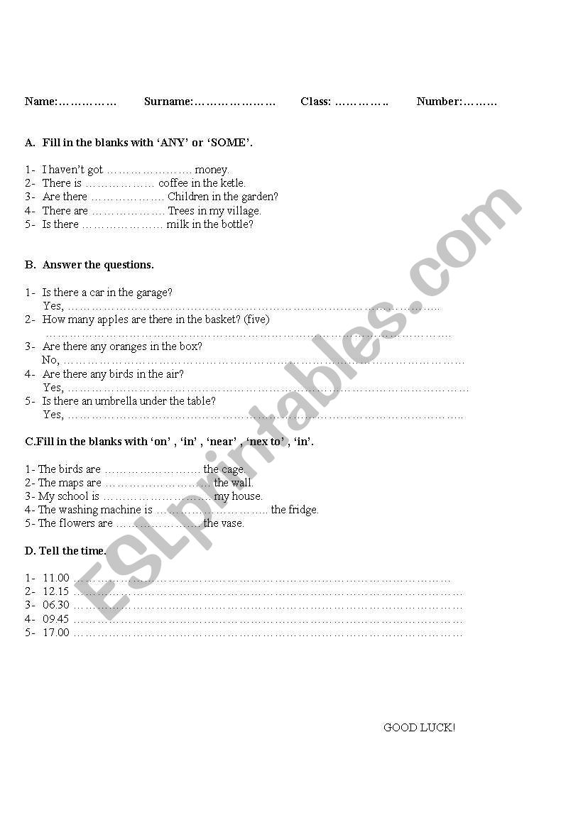 ouiz worksheet