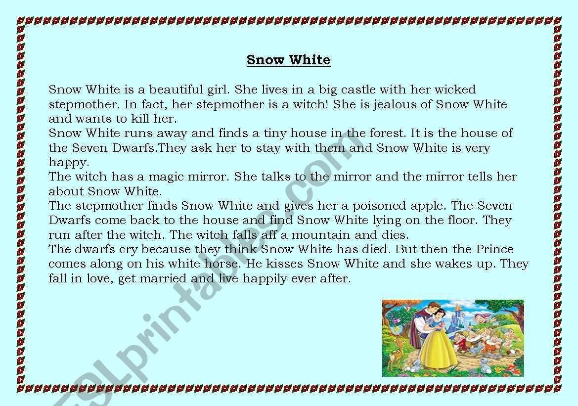 Snow White worksheet