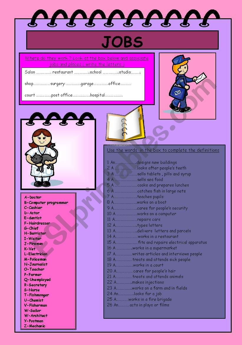 Jobs worksheet