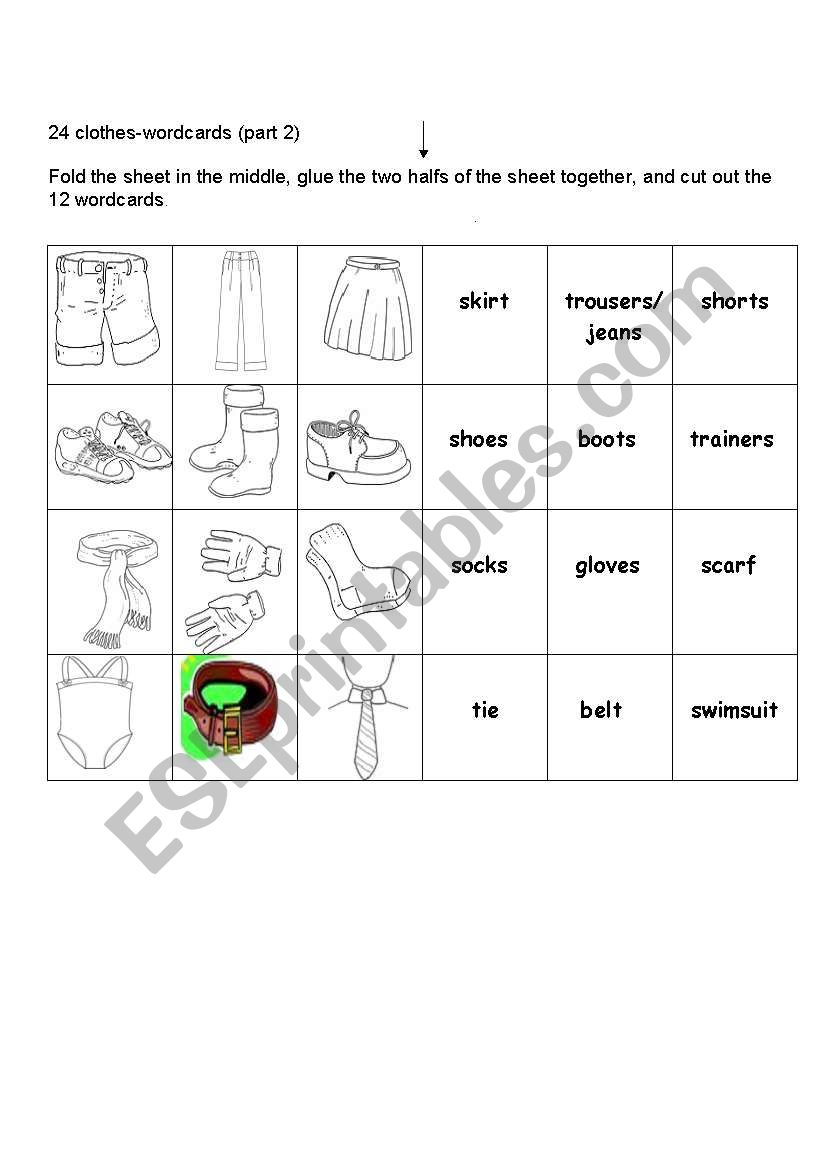 24 clothes flashcards part 2/2