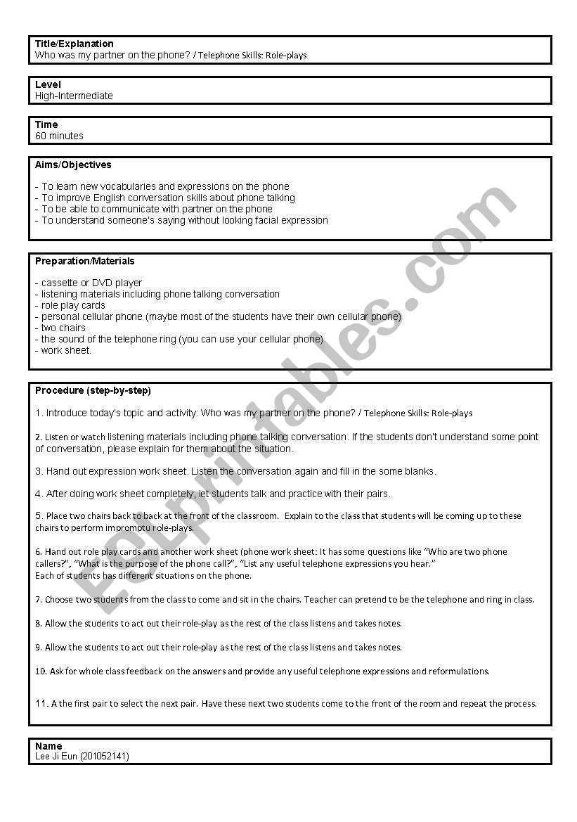 listening activity  worksheet