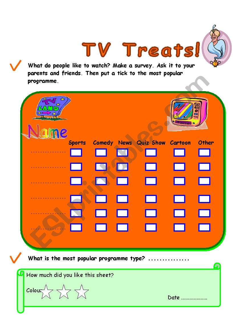 tv worksheet