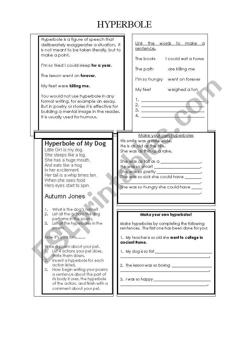 Hyperbole worksheet