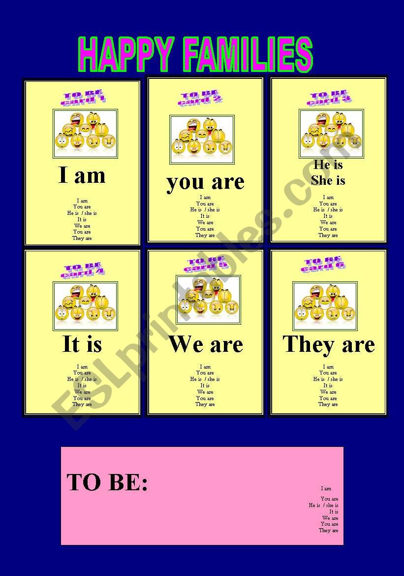 HAPPY FAMILIES WS#6 BE worksheet