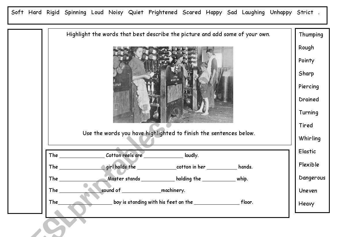 Victorian setting worksheet