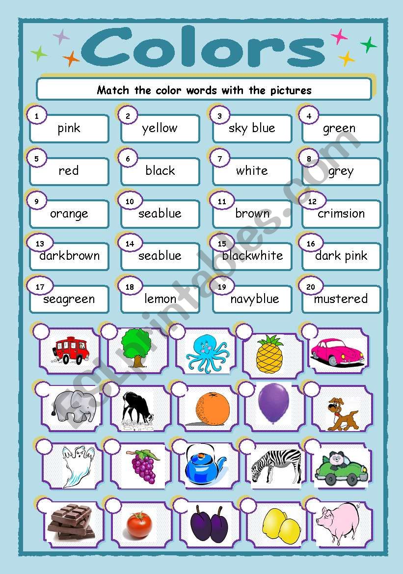 Colors worksheet