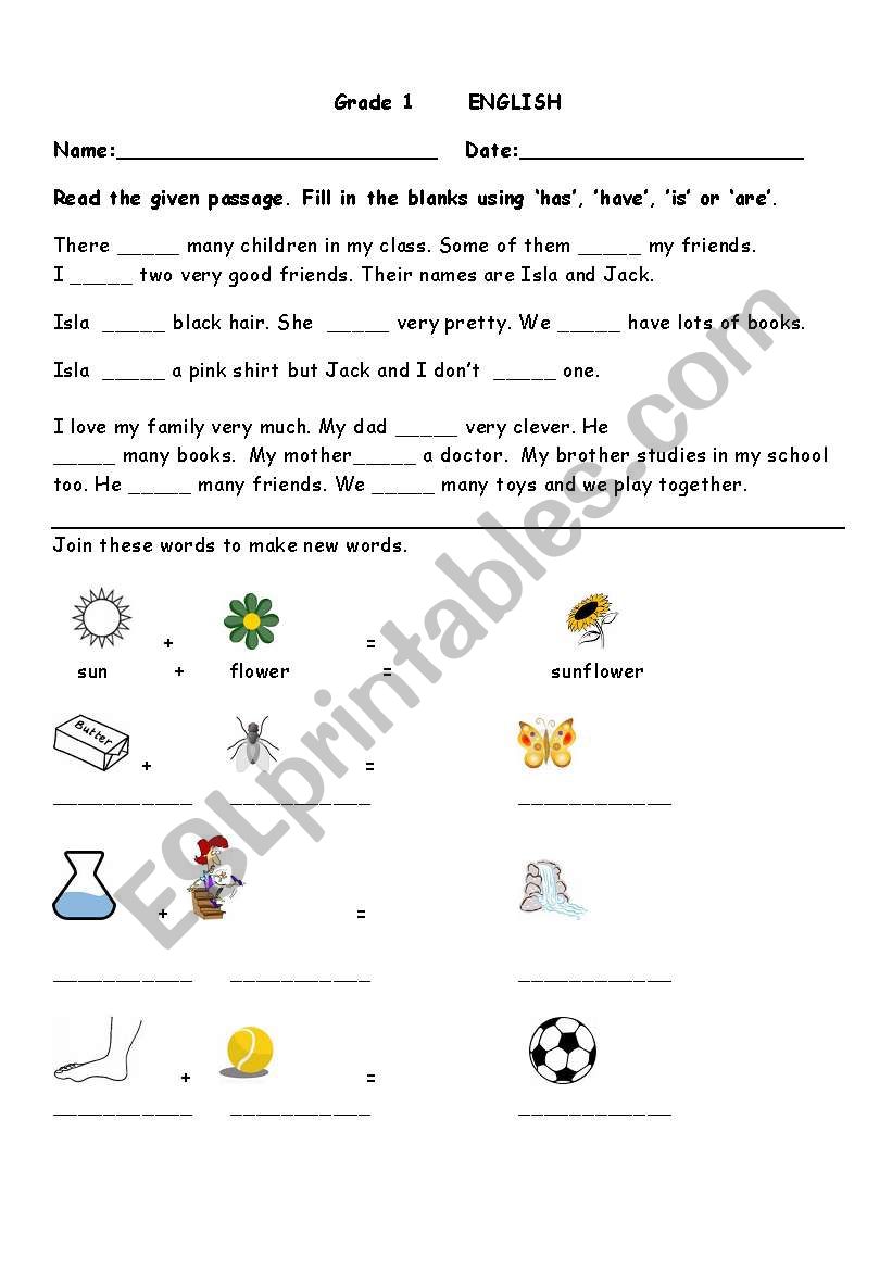 Use of has/have/is/are and compound words