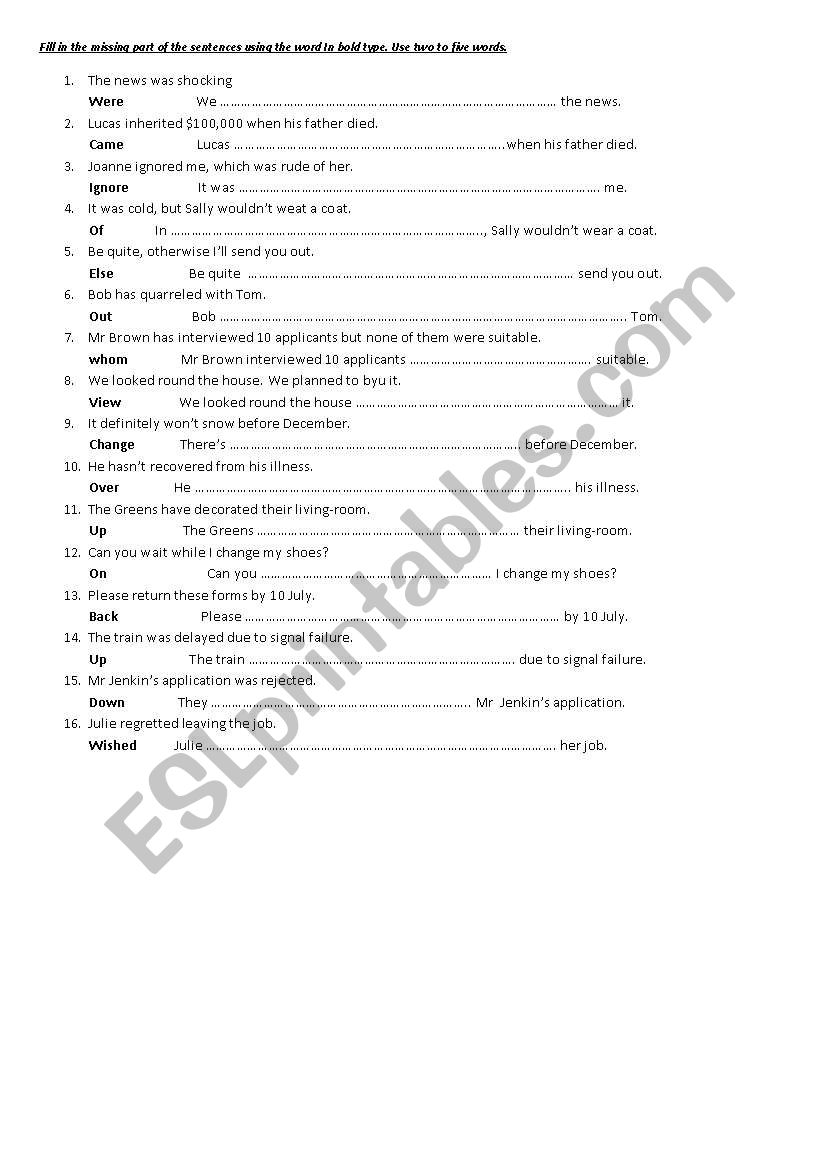 Grammar revison 1 worksheet