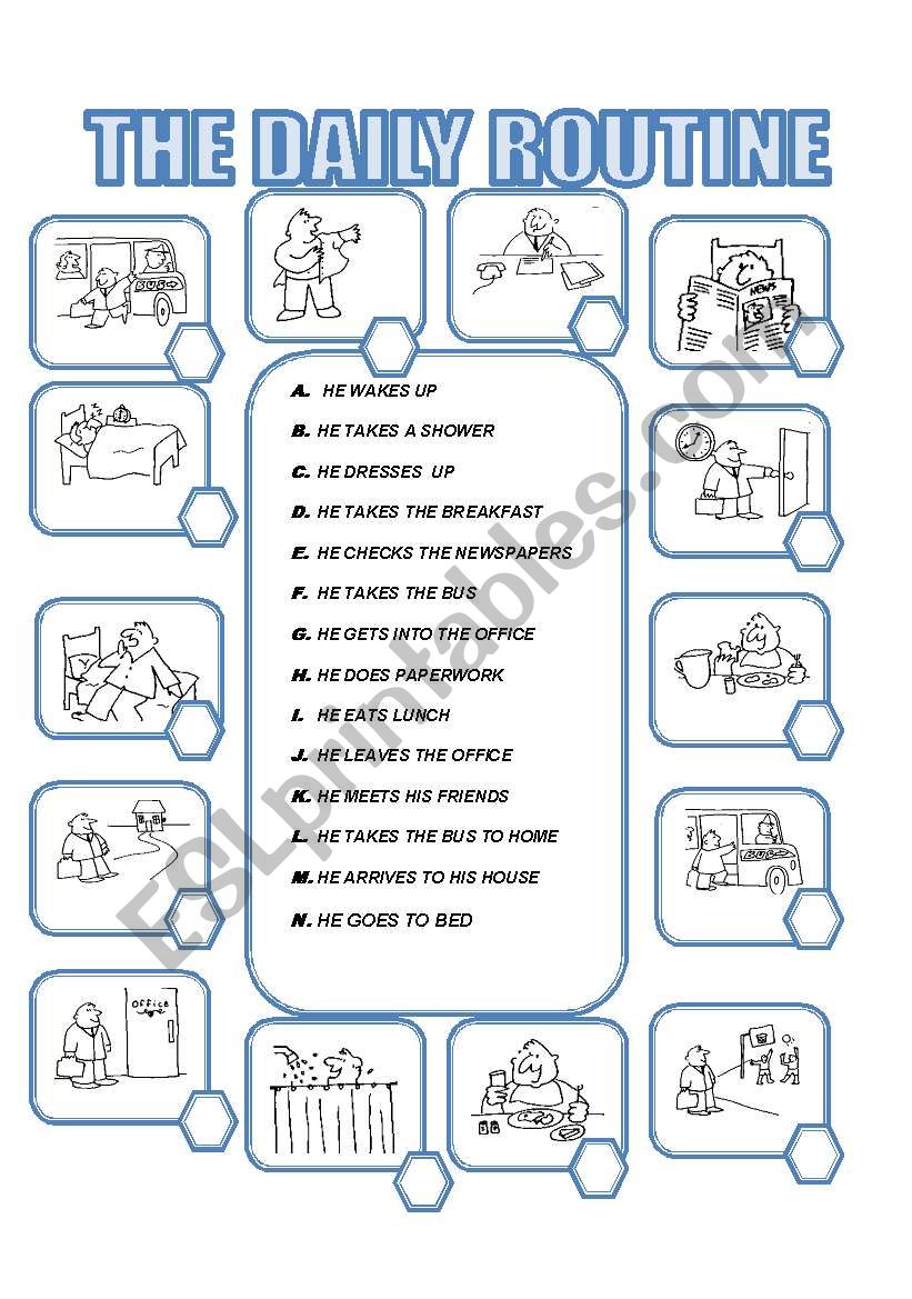 daily routines worksheet