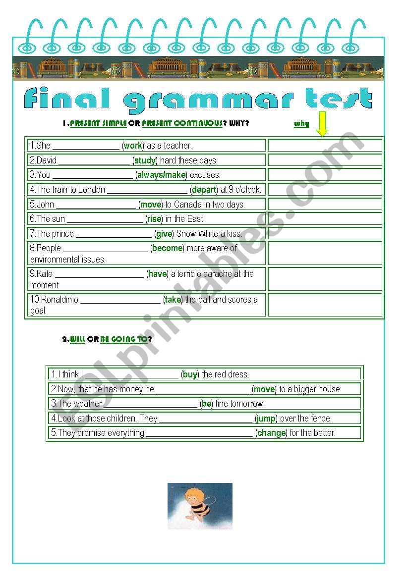 GRAMMAR TEST worksheet