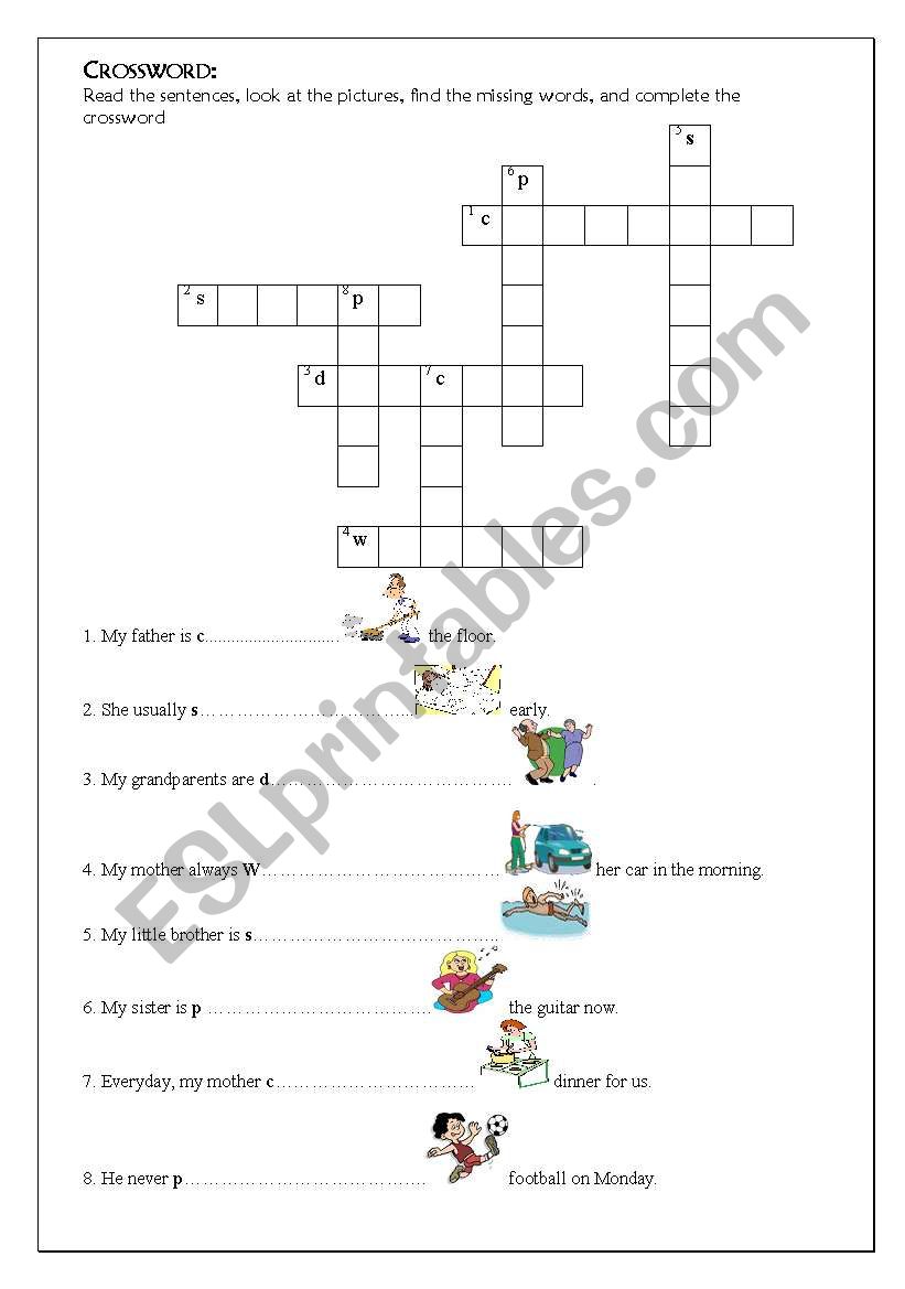 present simpleor cortinuous crossword