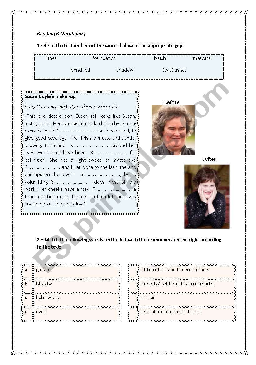 Part 1 - Fashion vocabulary and reported speech -  Susan Boyles makeover