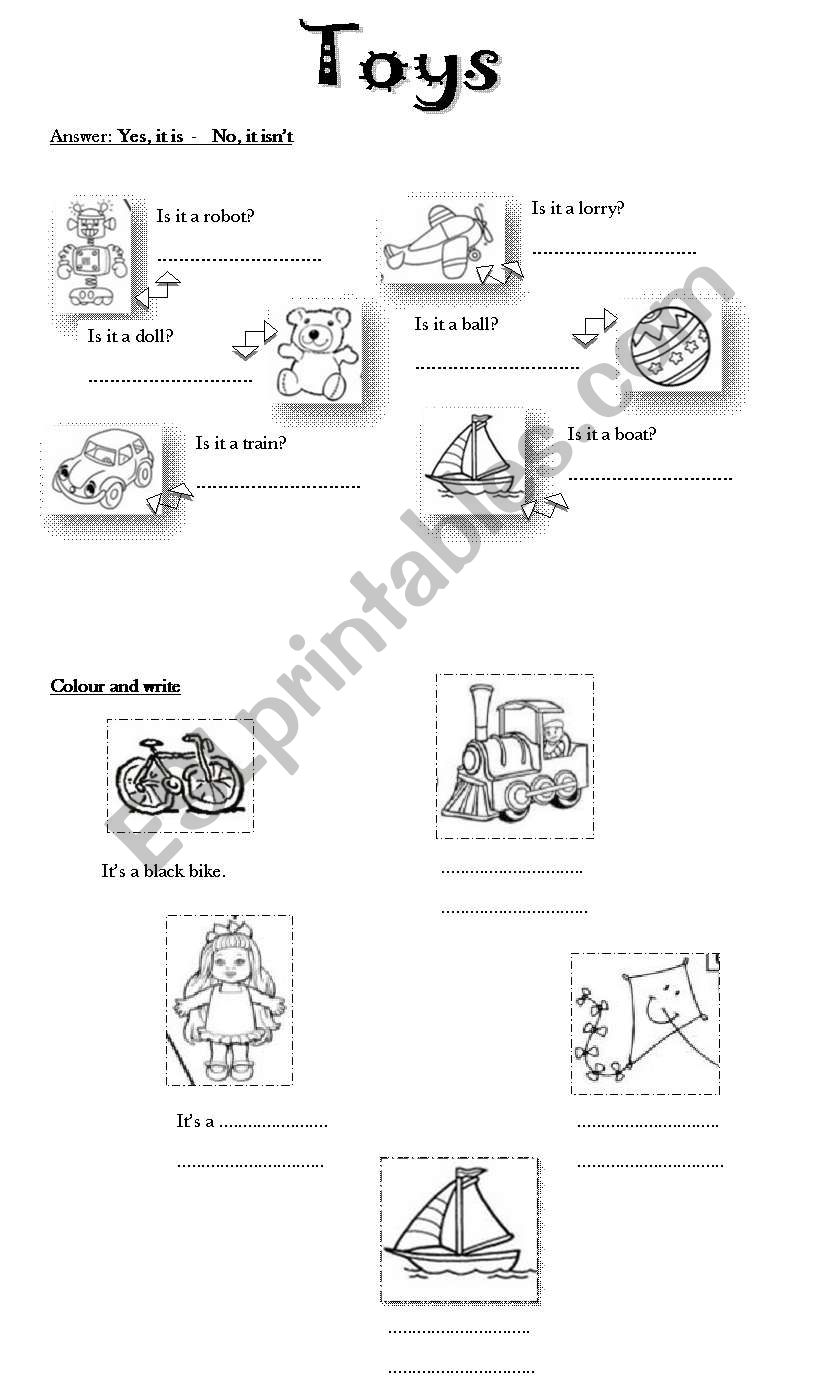 Toys worksheet