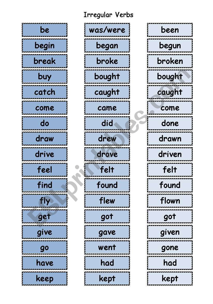 Cut and match game worksheet