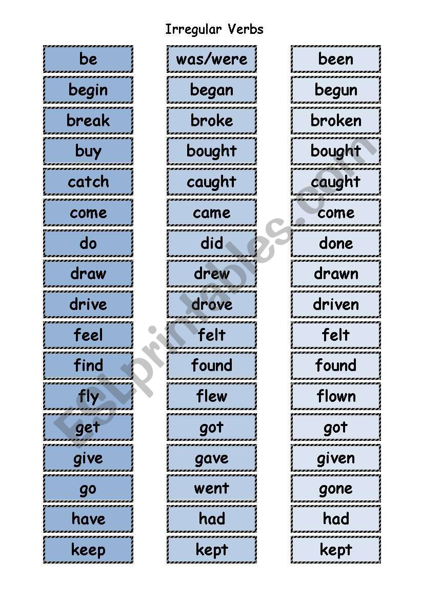 Cut and match game worksheet