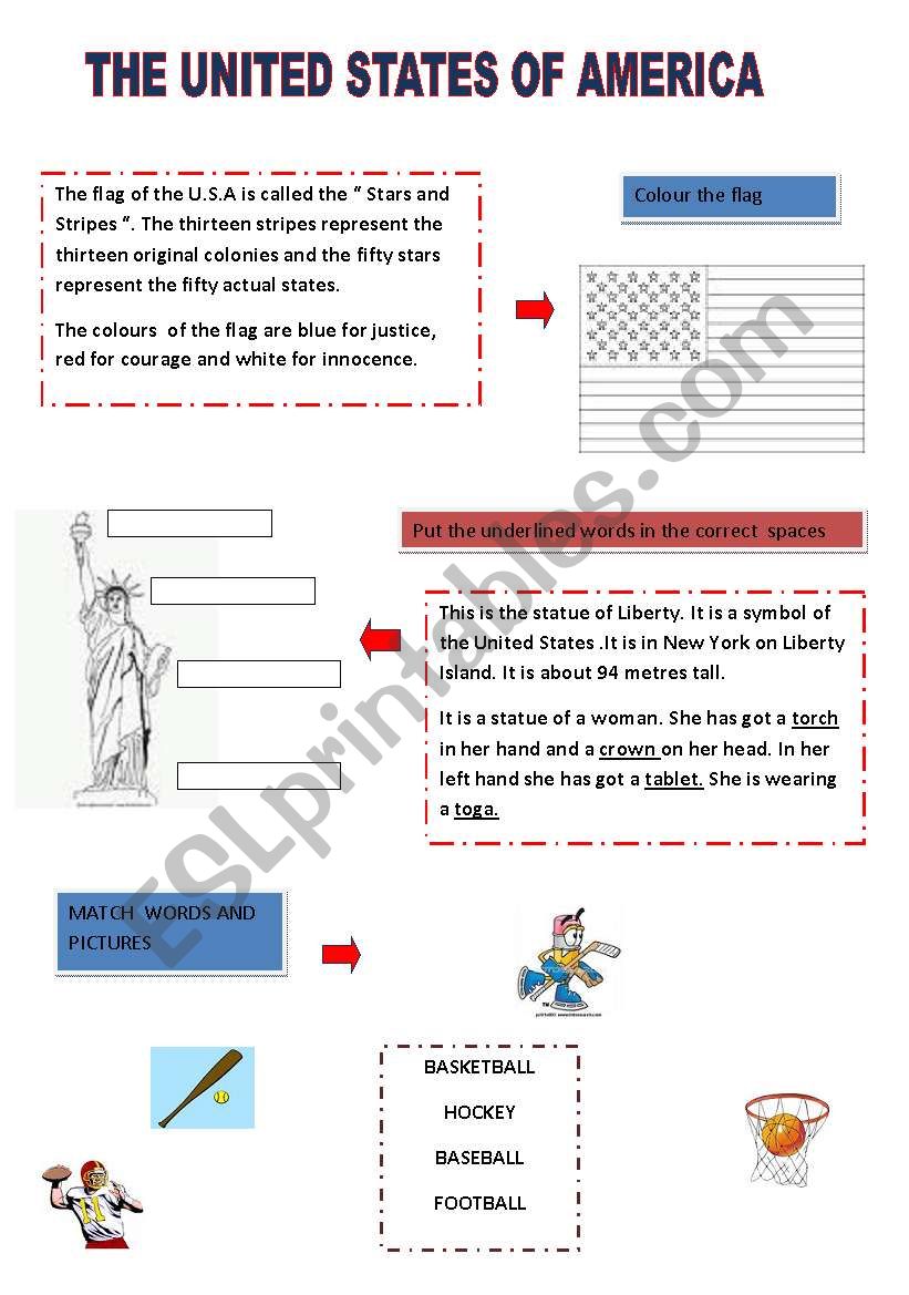 The U.S.A worksheet