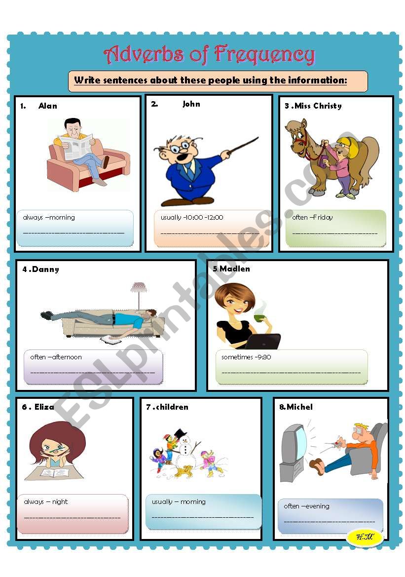 Adverbs of Frequency worksheet