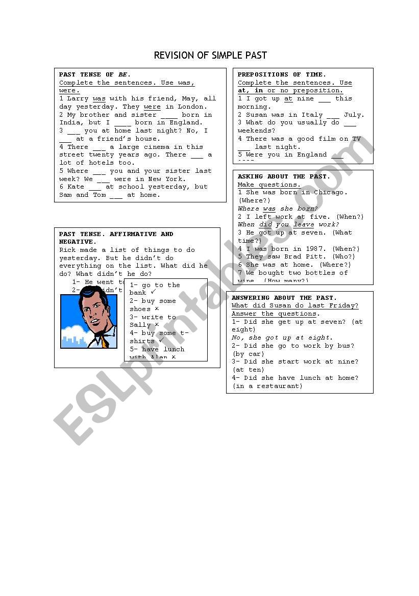 Revision of Simple Past worksheet