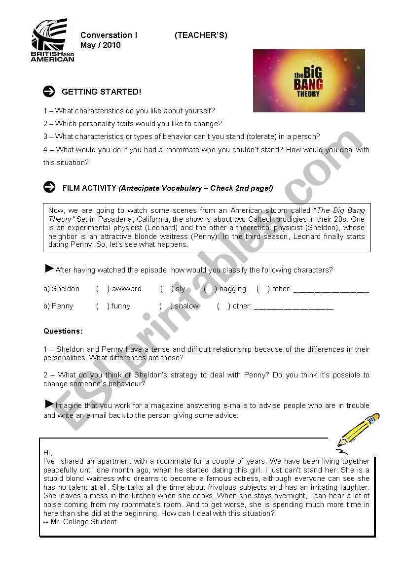 Conversation Class based on an episode of the sitcom 