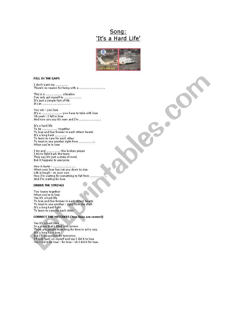 Song by Queen Its a Hard Life