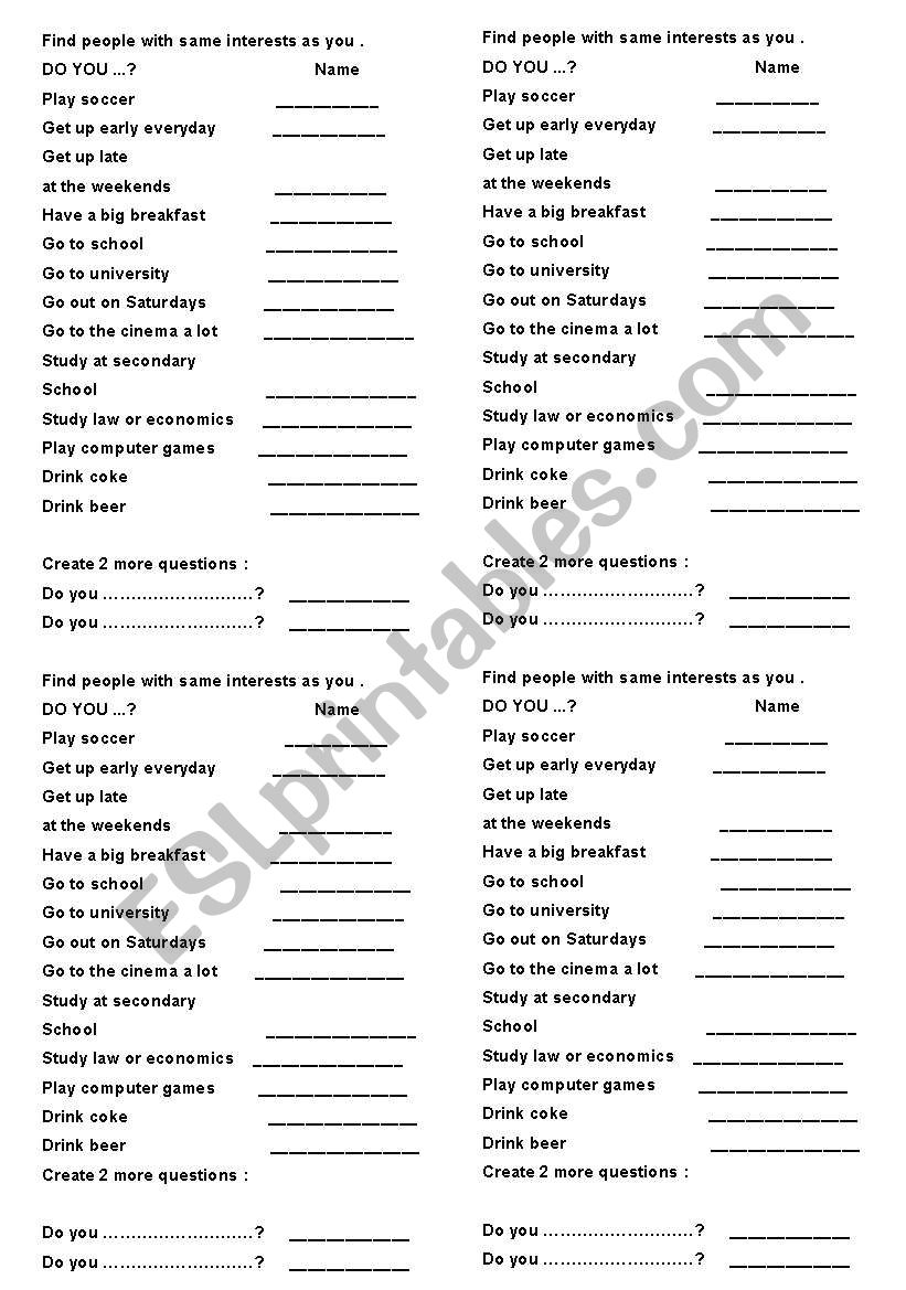 present simple questions worksheet