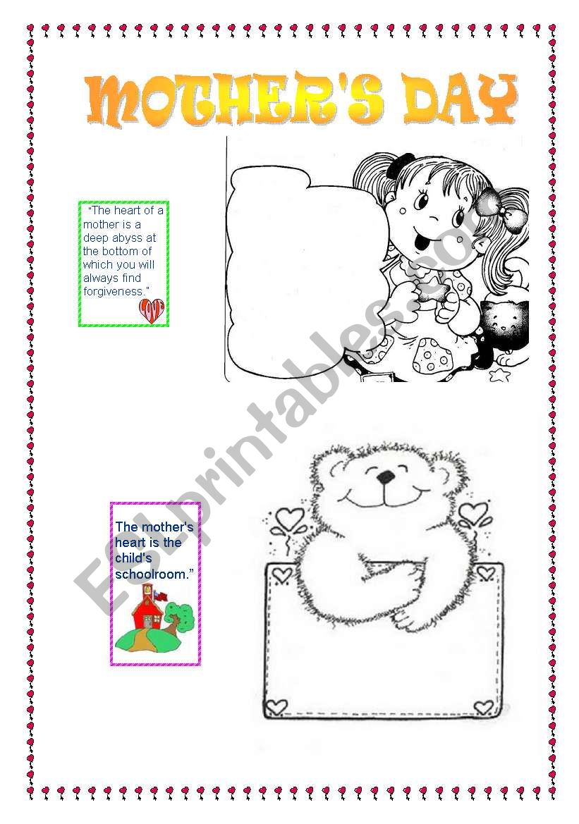 MOTHERS DAY  THREE PAGES worksheet