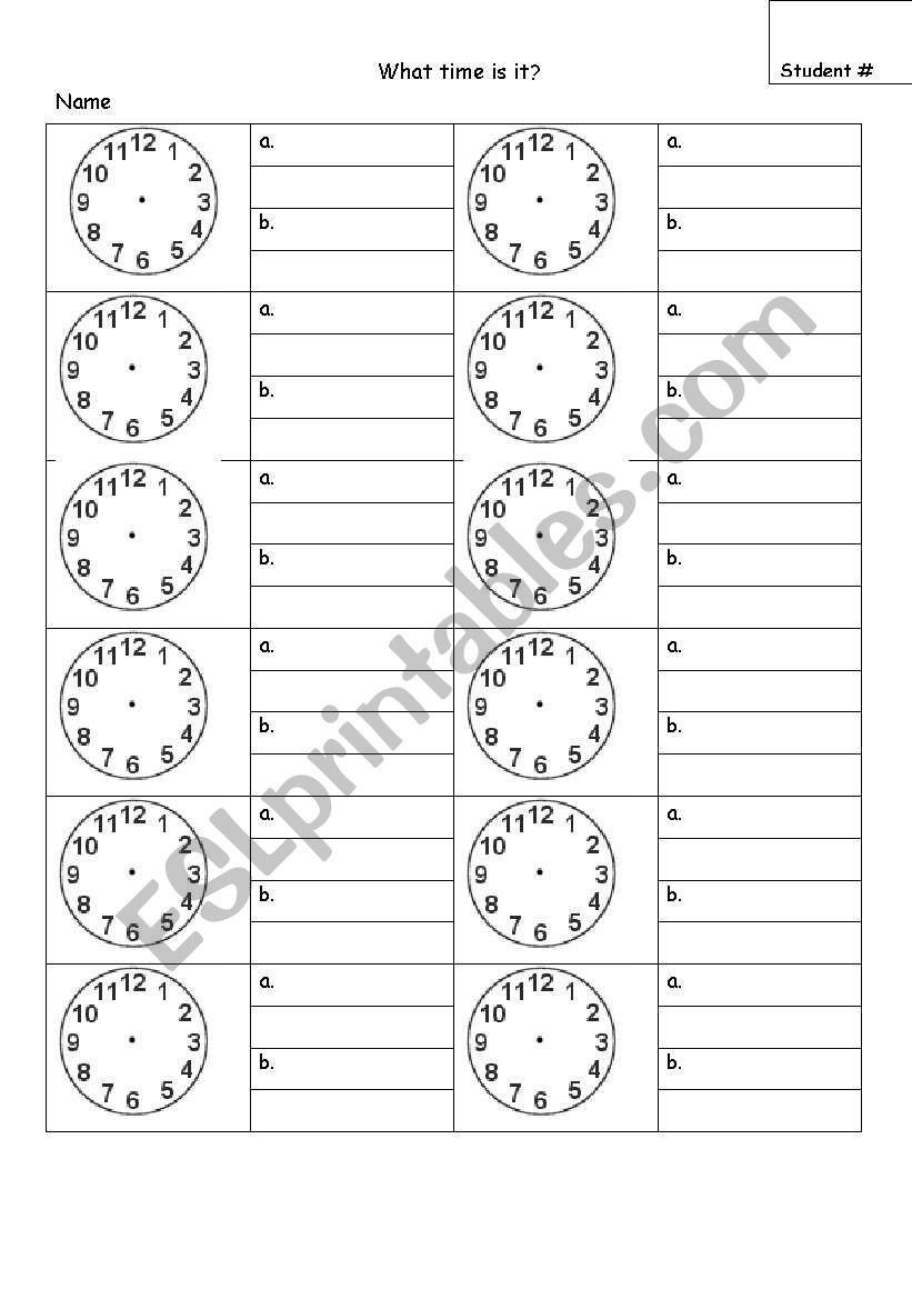 What time is it? Worksheet worksheet