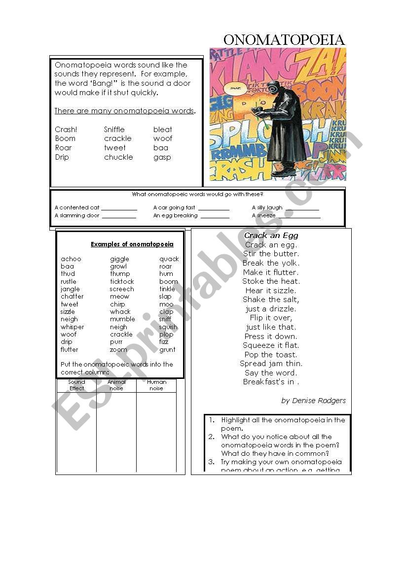 Onomatopoeia worksheet