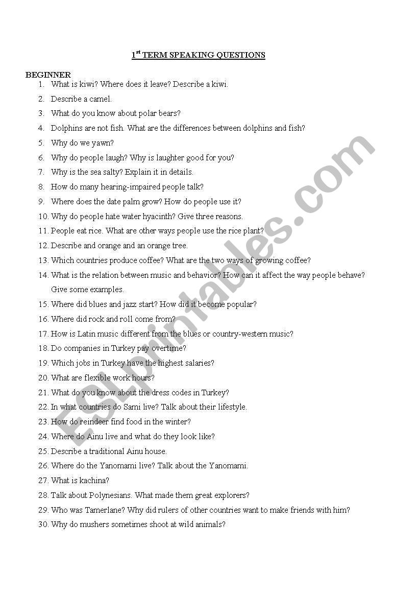 SPEAKING QUESTIONS RELATED TO THE STUDIED READING BOOKS AT KTU YDYO