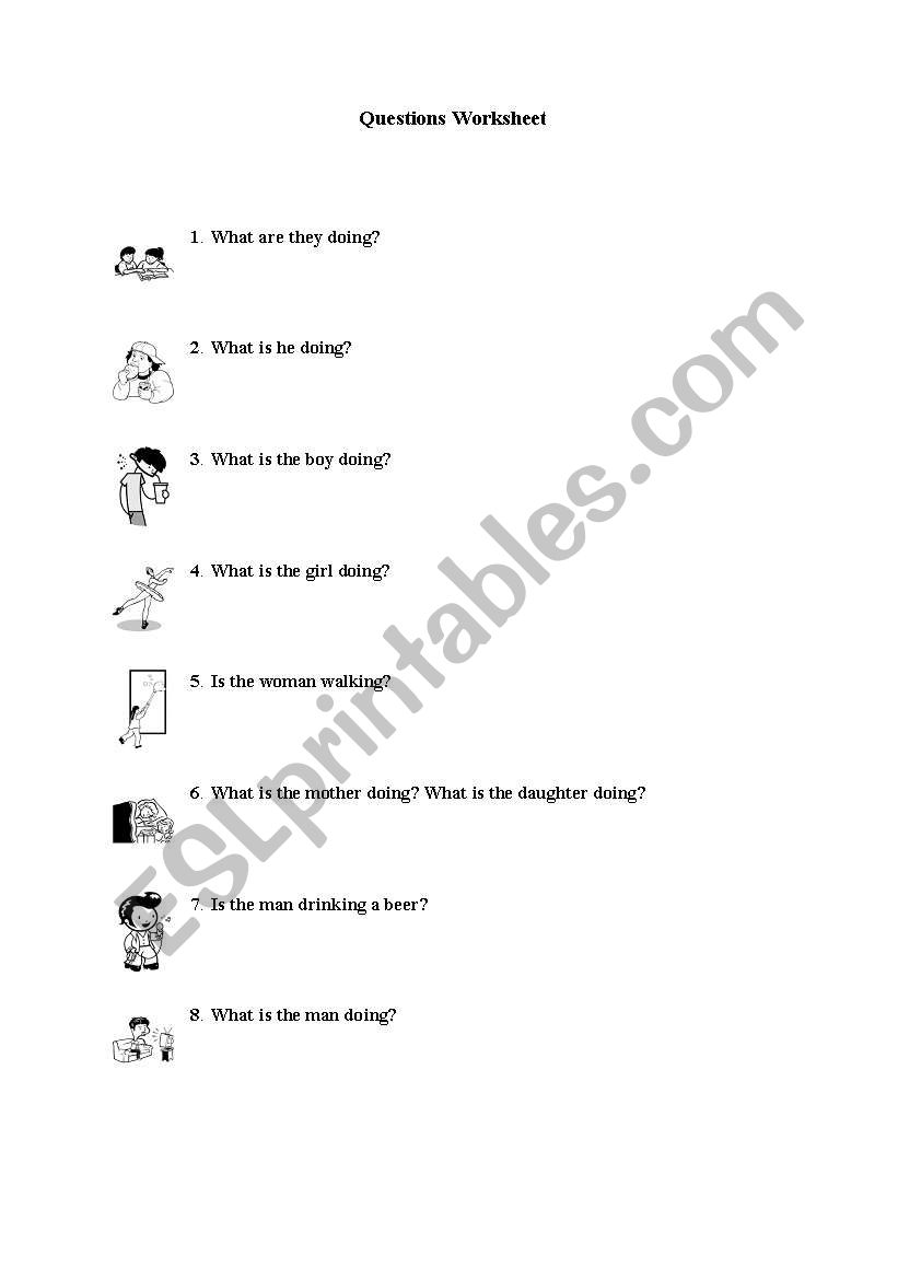 Practise present continuous worksheet