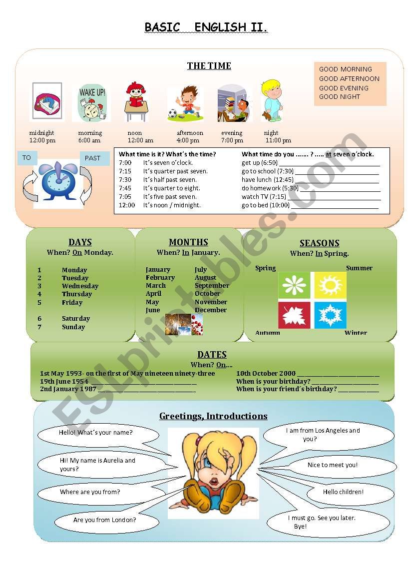 Basic English 2 worksheet