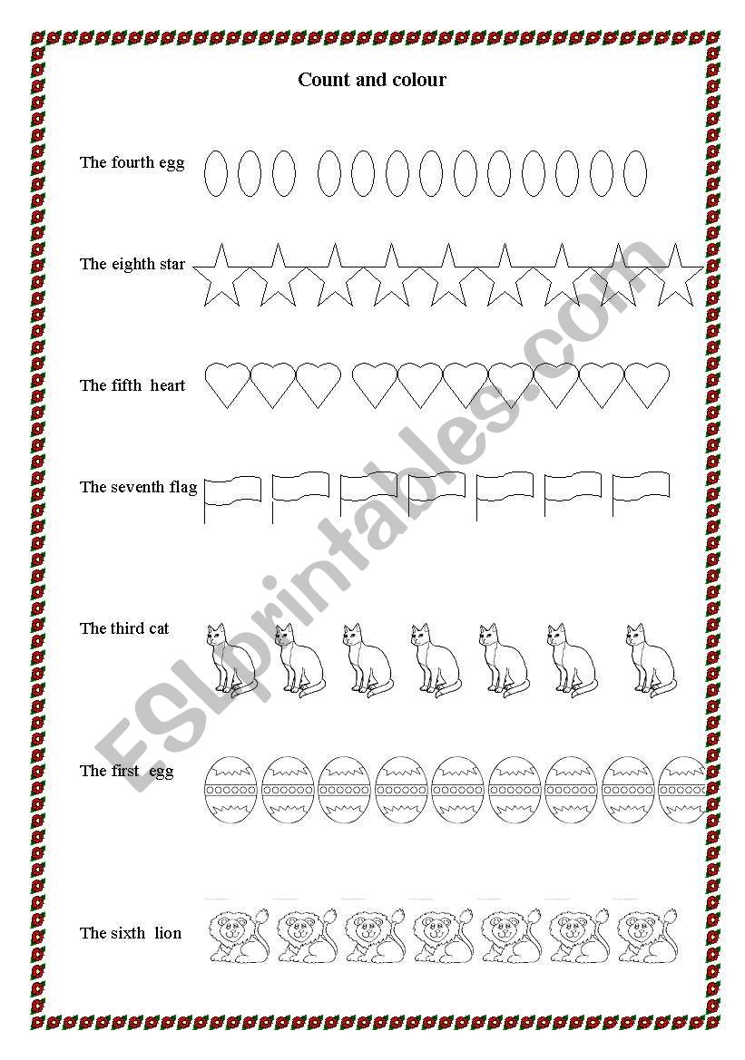 Count and colour worksheet