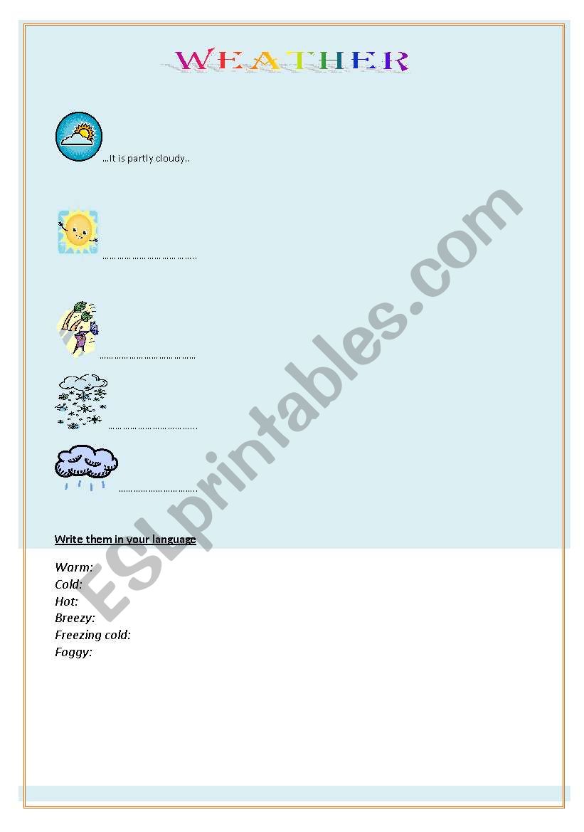 weather worksheet