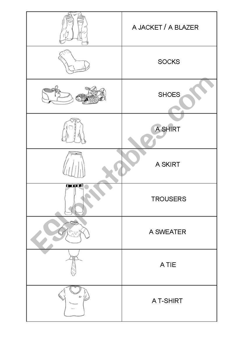 Clothes Images worksheet