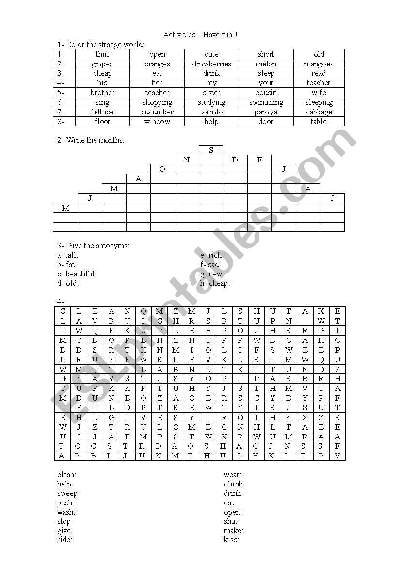 Have Fun worksheet